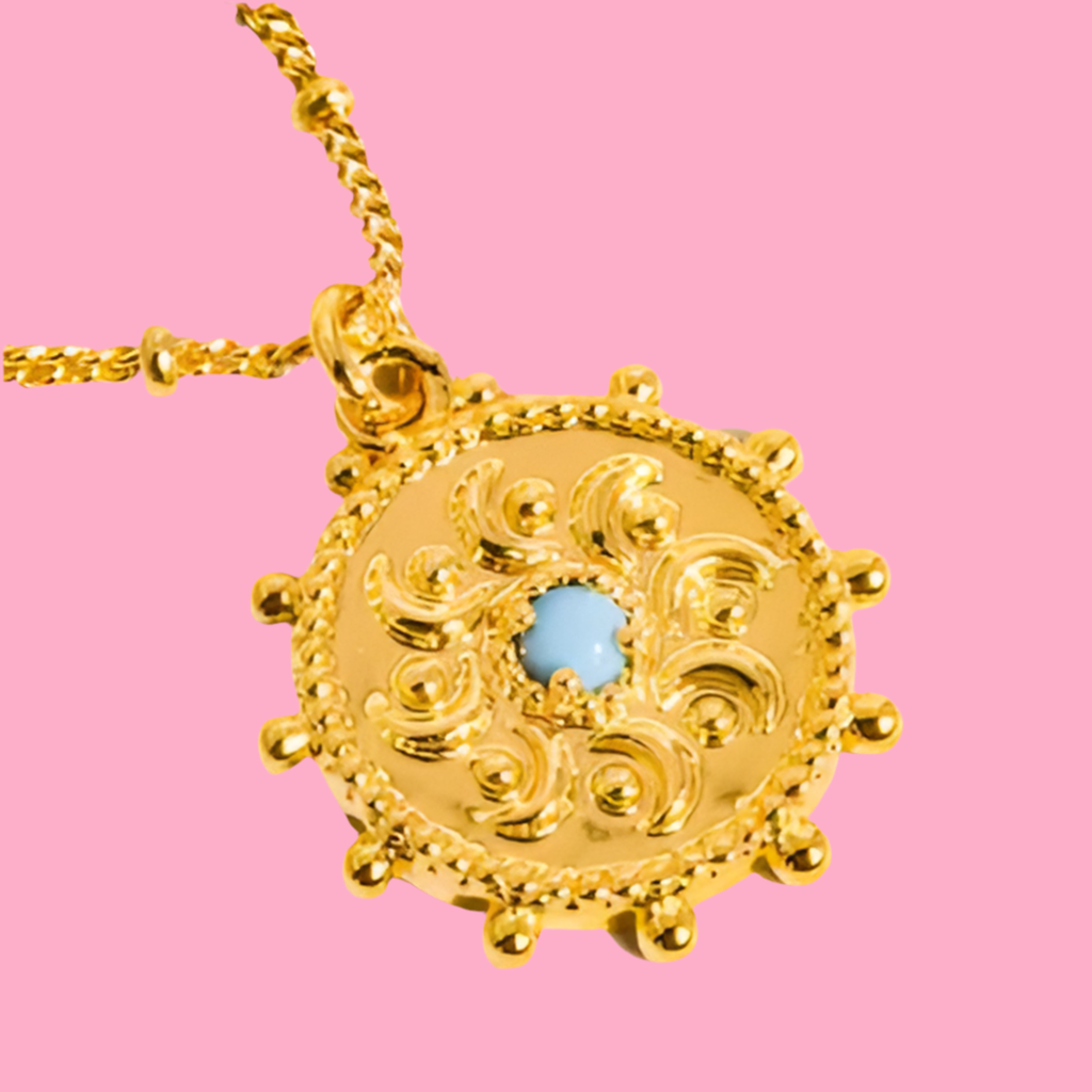TURQUOISE STONE SUN NECKLACE