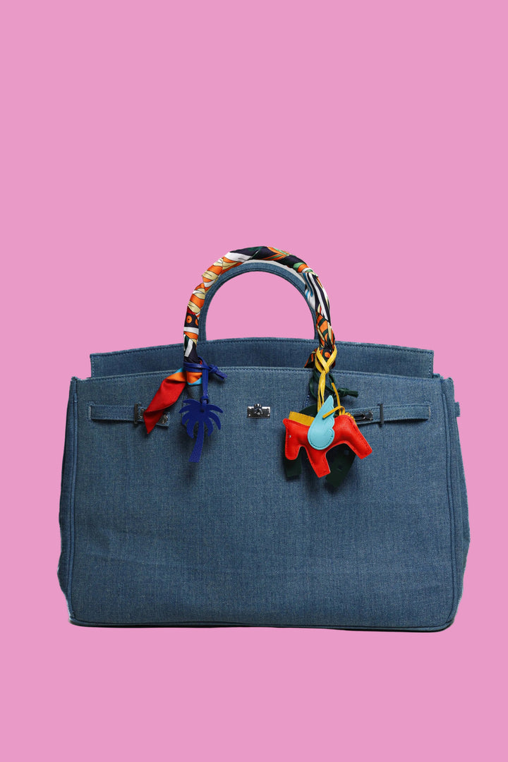 Sundaze Denim Tote Blue Large
