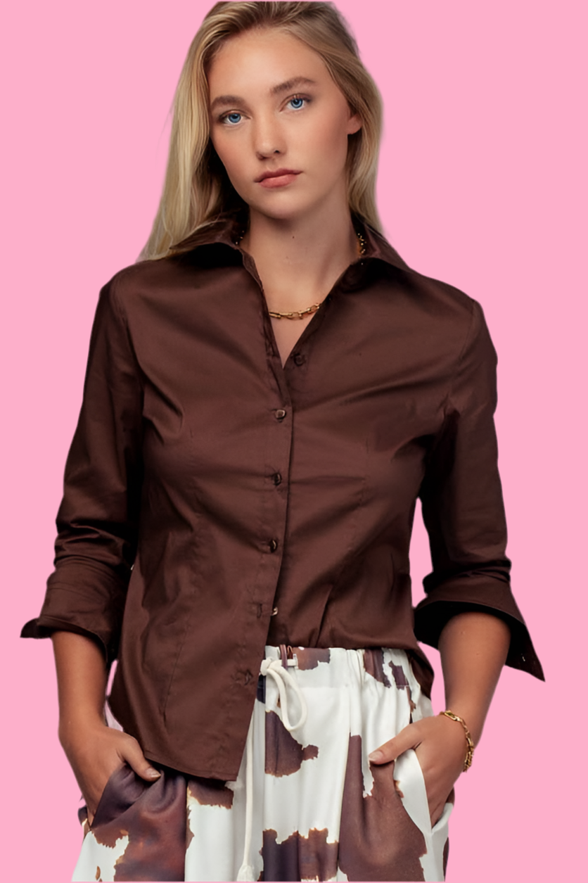 Tailored Button-Down Shirt Top