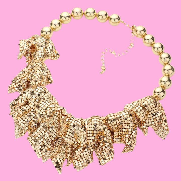 Mesh Chain Metal Ball Necklace