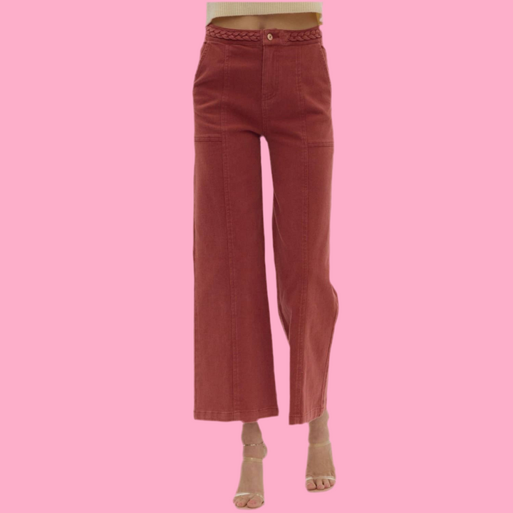 High waisted wide leg pant