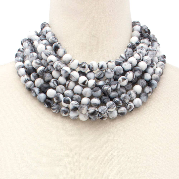 CHUNKY BEADED LAYERED NECKLACE