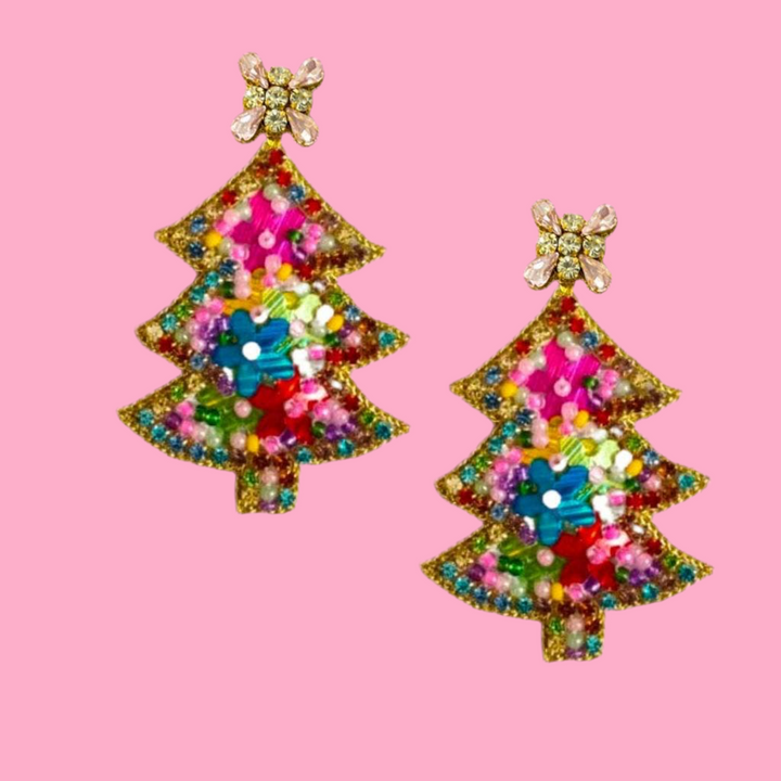 Sparkle Tree Earrings - Multi