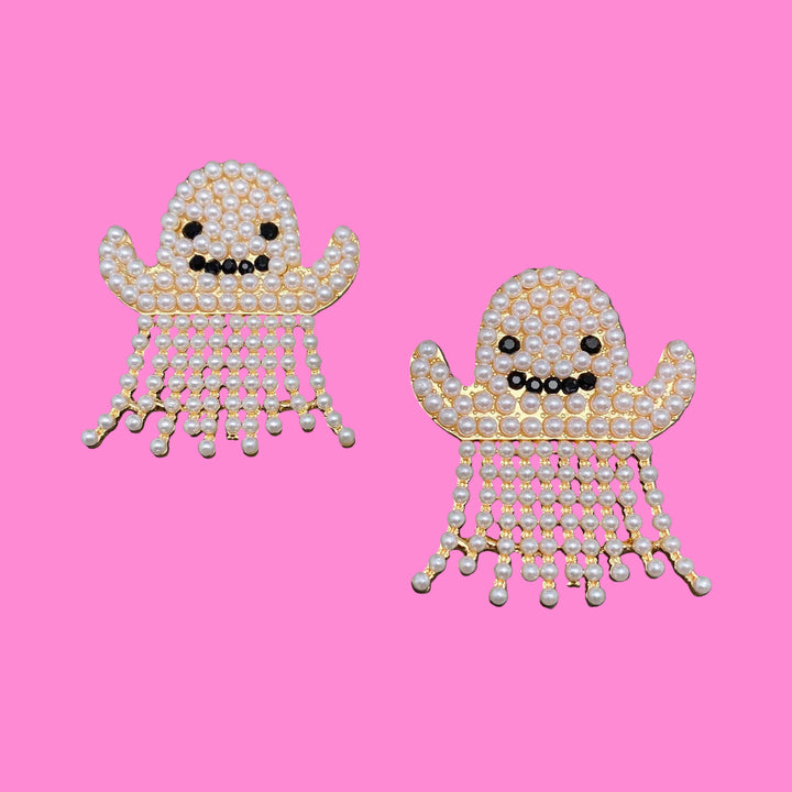Halloween Pearl inlaid Ghost  Earrings