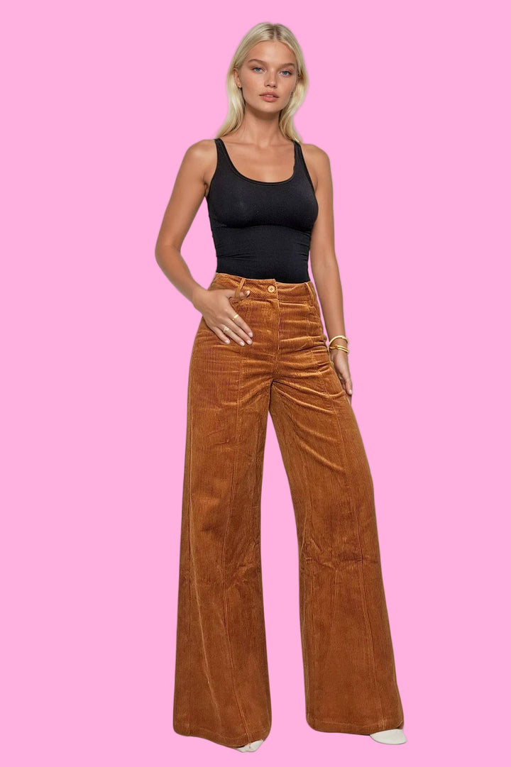 CORDUROY WIDE LEG PANTS