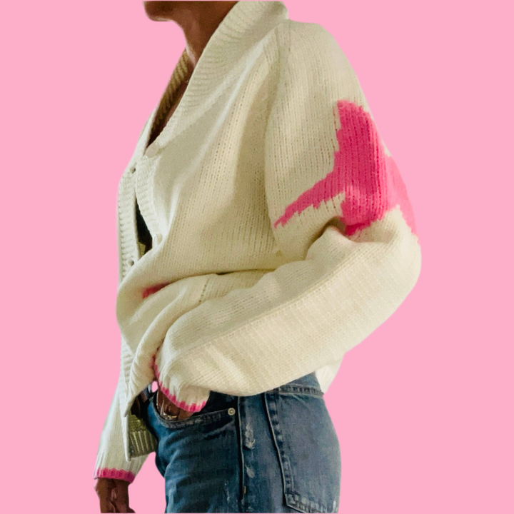 Varsity Chunky Cowboy in ivory/pink