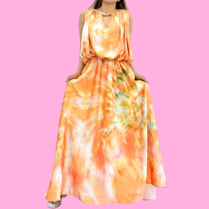 Tie-Dye Sleeveless Maxi Dress