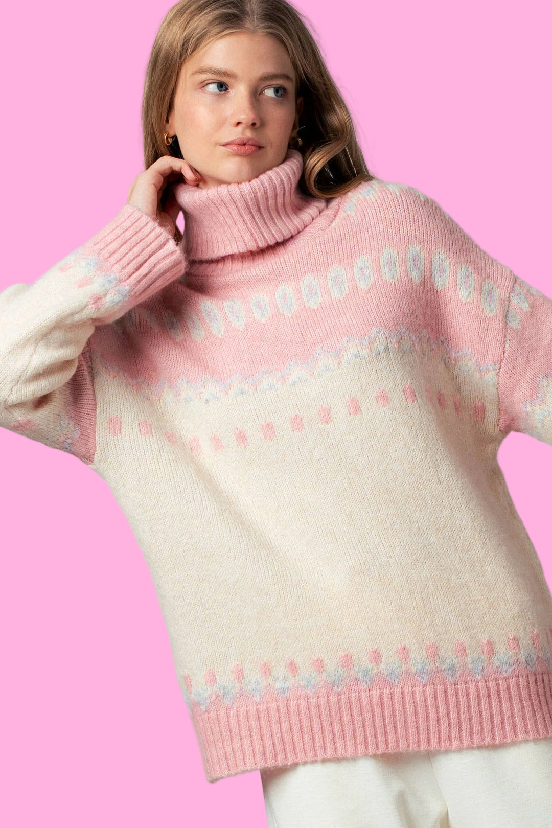 The Rose Fair Isle Turtleneck