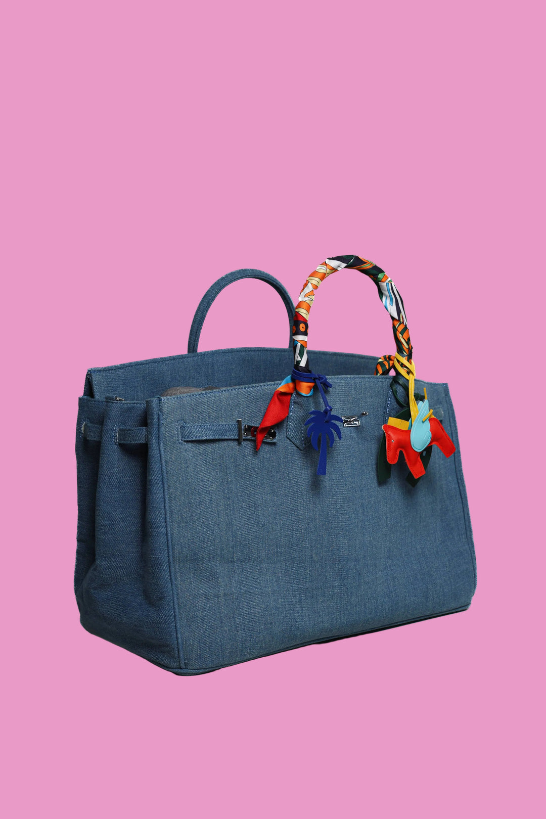 Sundaze Denim Tote Blue Large