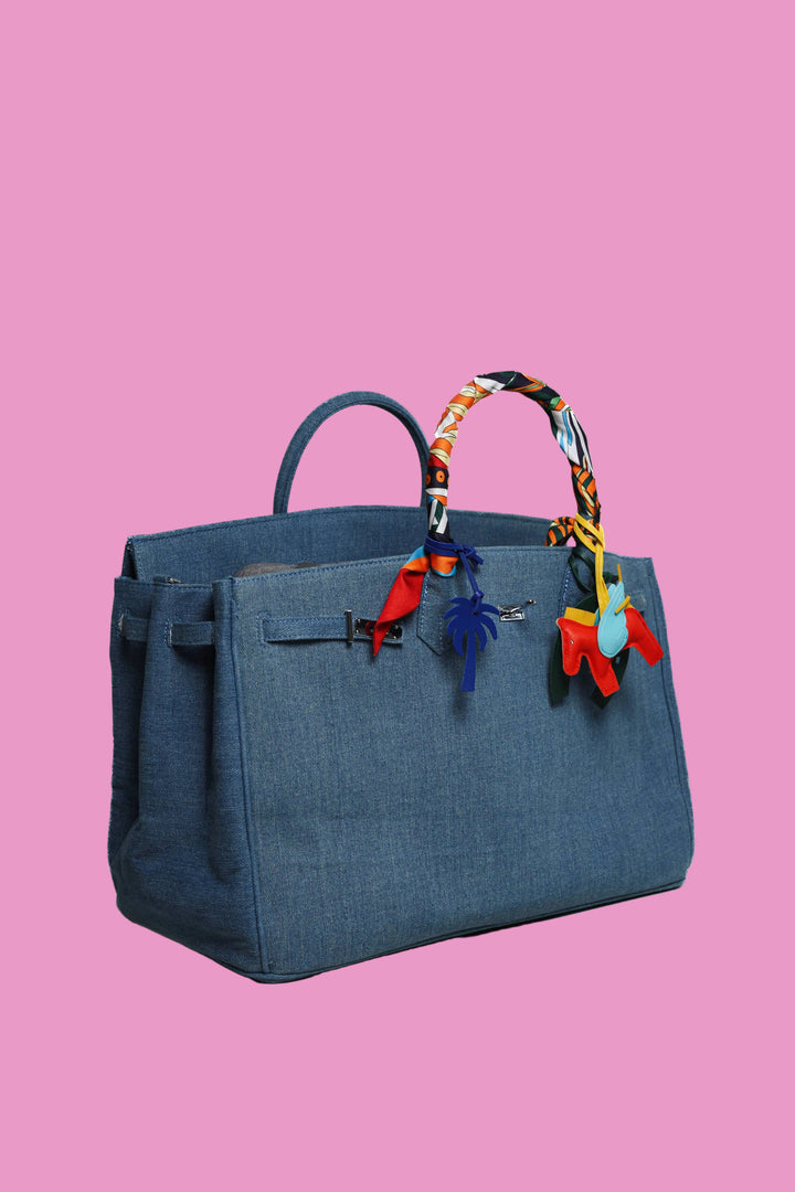 Sundaze Denim Tote Blue Large