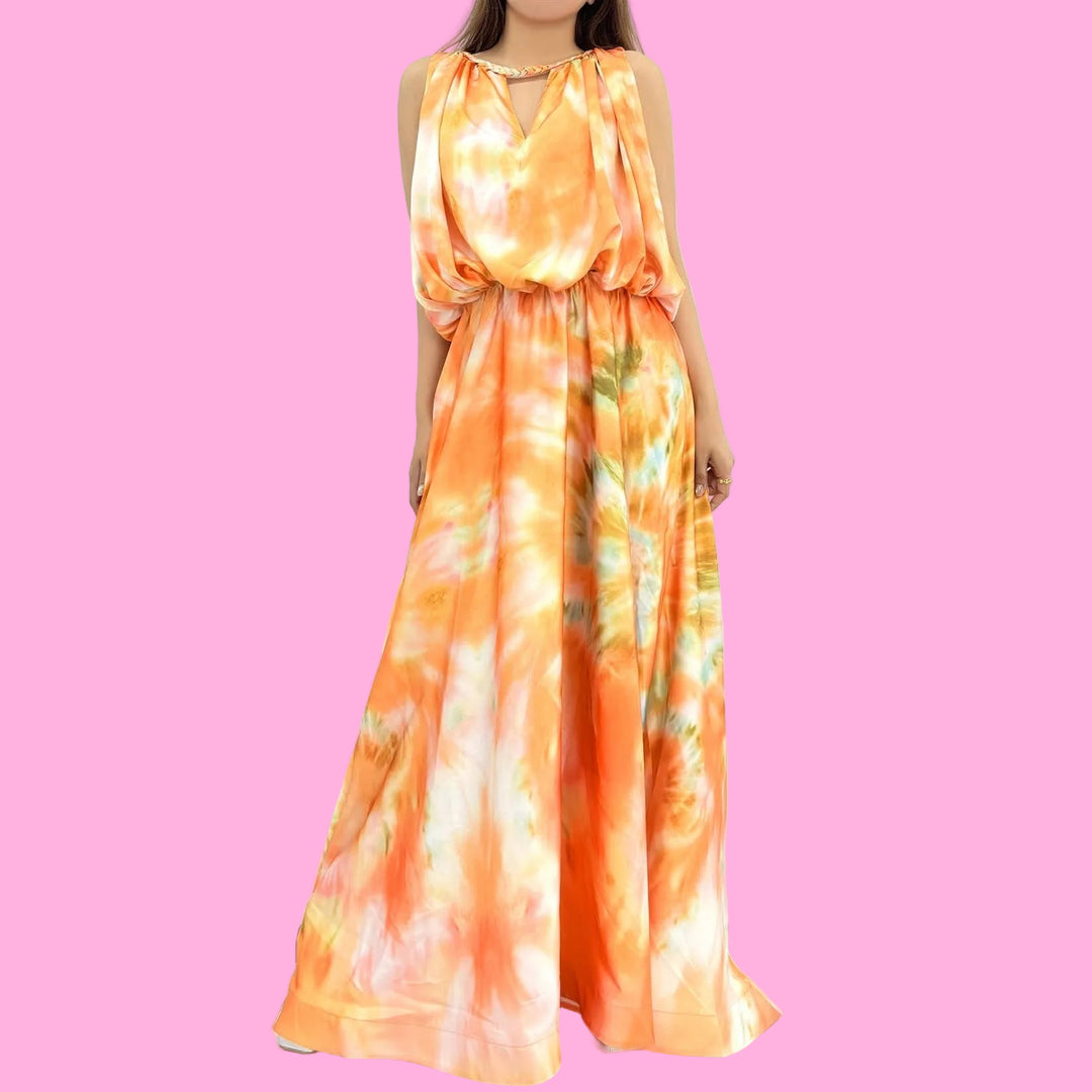 Tie-Dye Sleeveless Maxi Dress