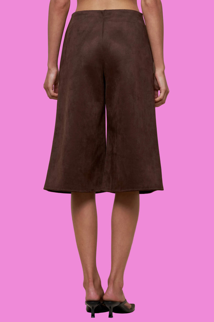Suede Culotte Pants