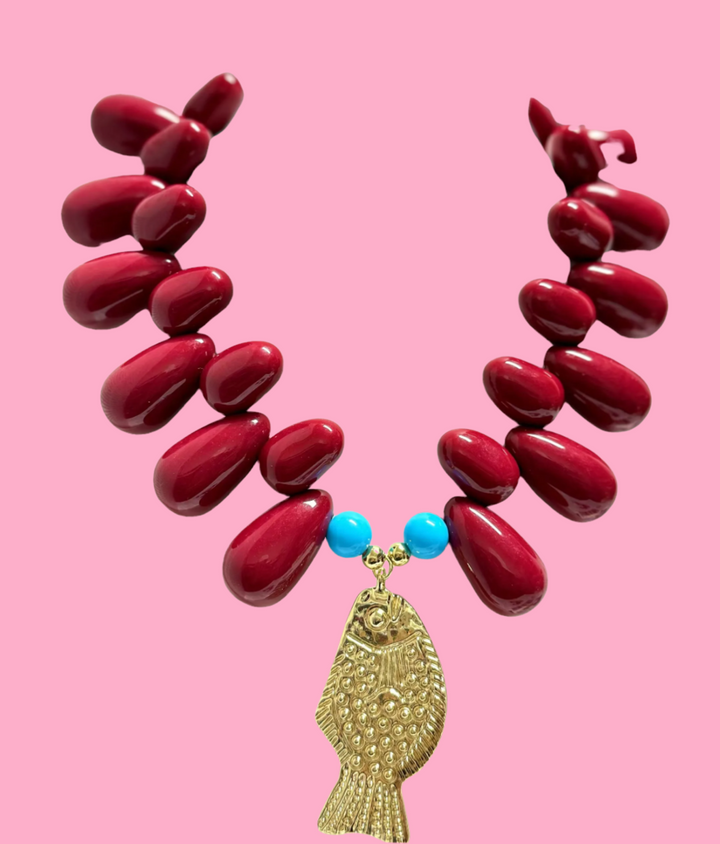 Resin Bead Statement Necklace