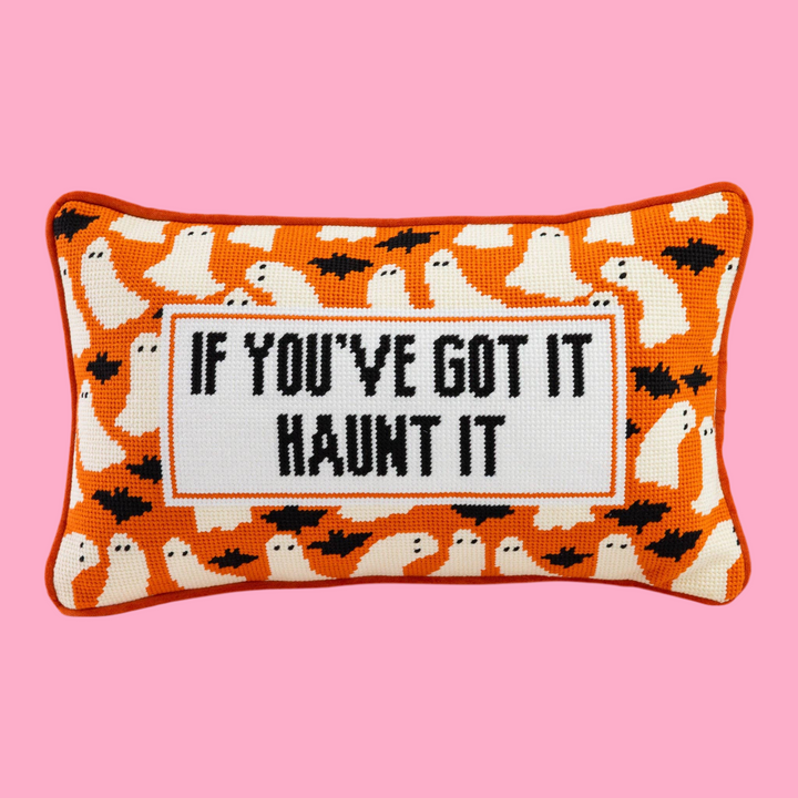 Haunt It Needlepoint Pillow