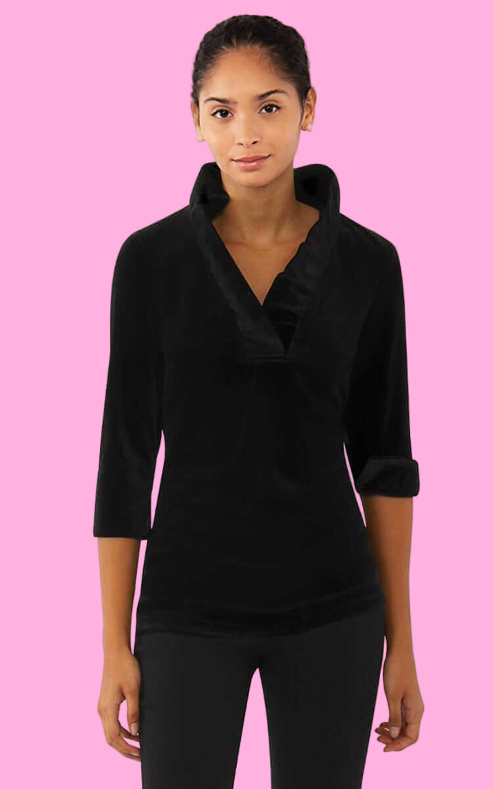 Ruffneck Top - Silky Velvet