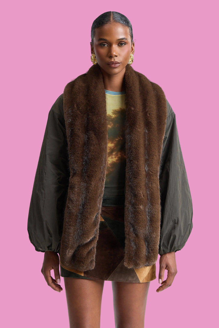 Faux Fur-Trimmed Nylon Parka