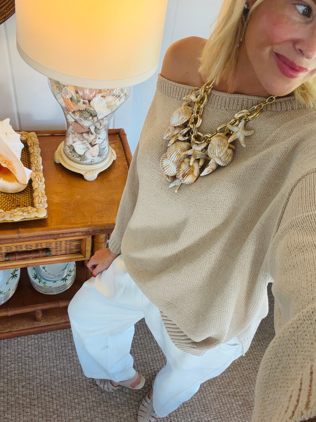 OFF SHOULDER TUNIC SWEATER