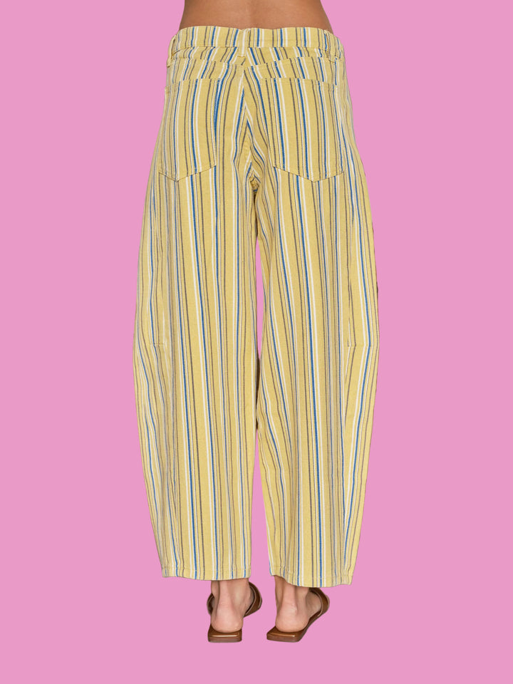 COLOR STRIPE BARREL PANTS