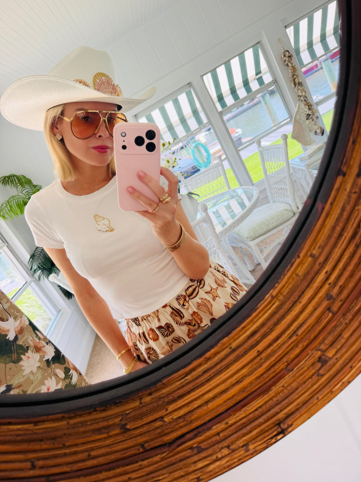 SALLY SEASHELL BEADED TEE