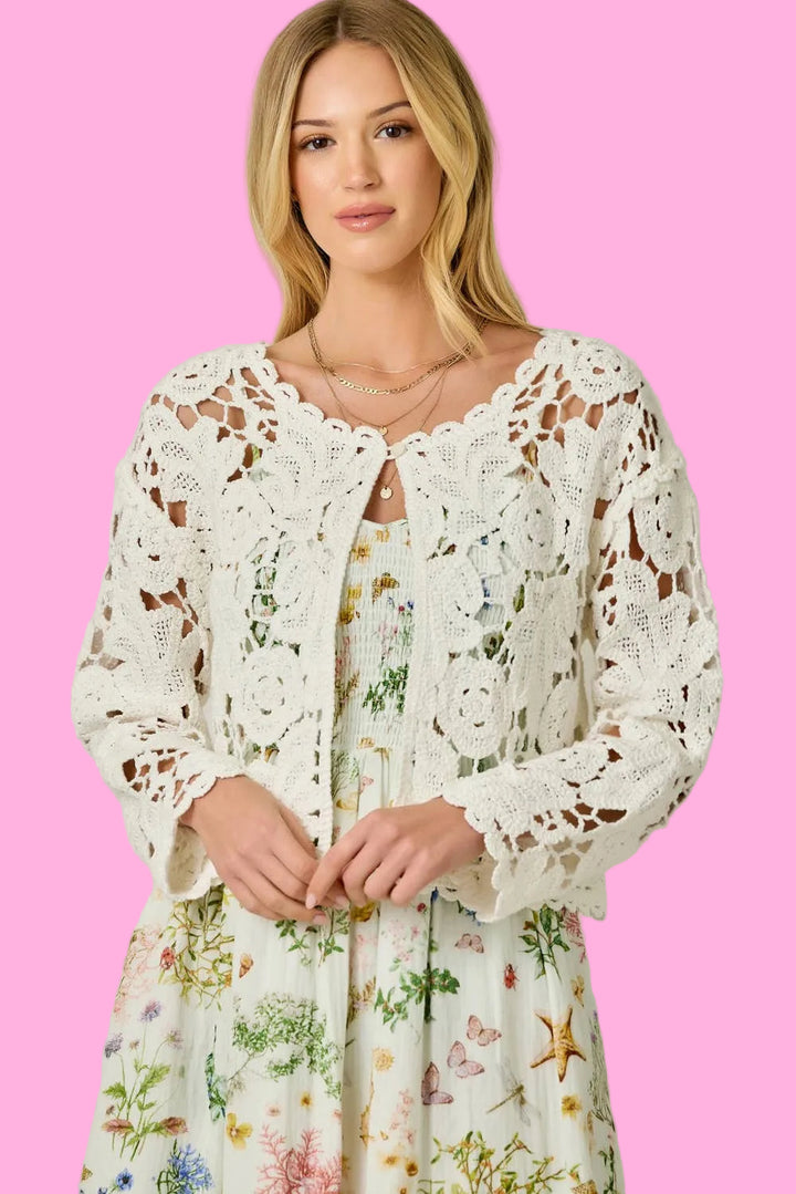 Floral Crochet Cardigan