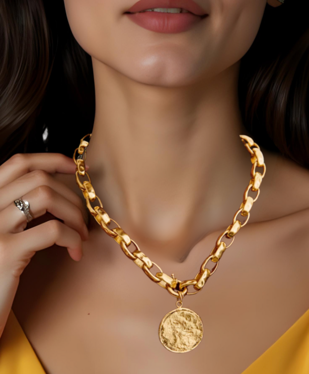 Josephine Recycled Brass Sailor Clasp Chain Necklace