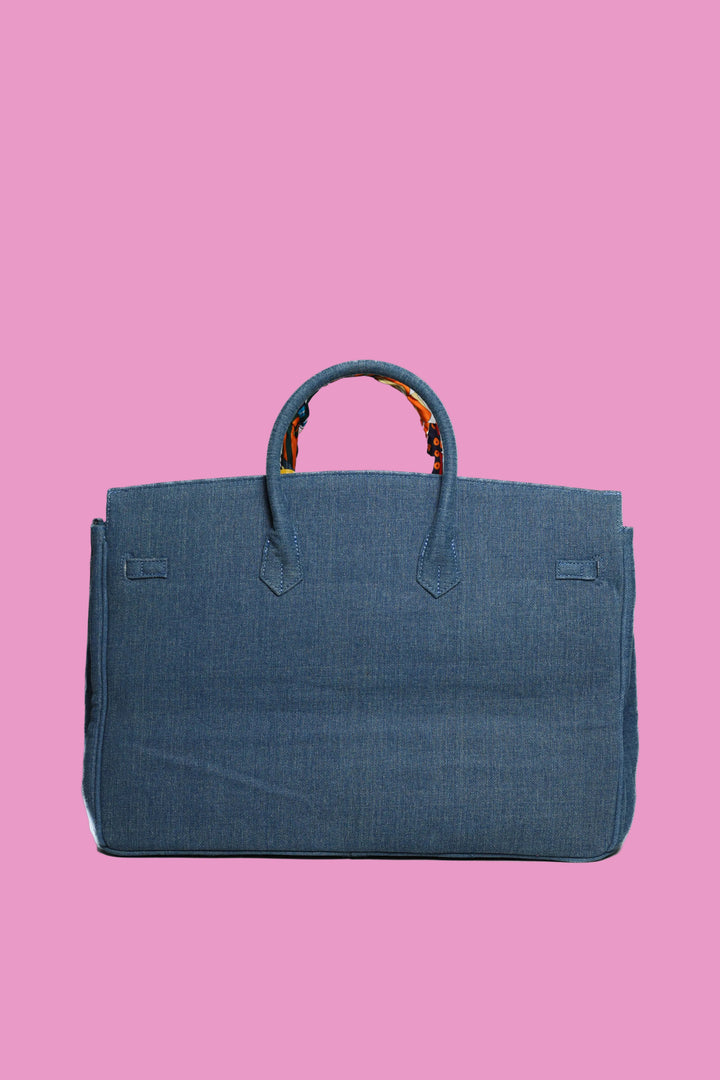 Sundaze Denim Tote Blue Large