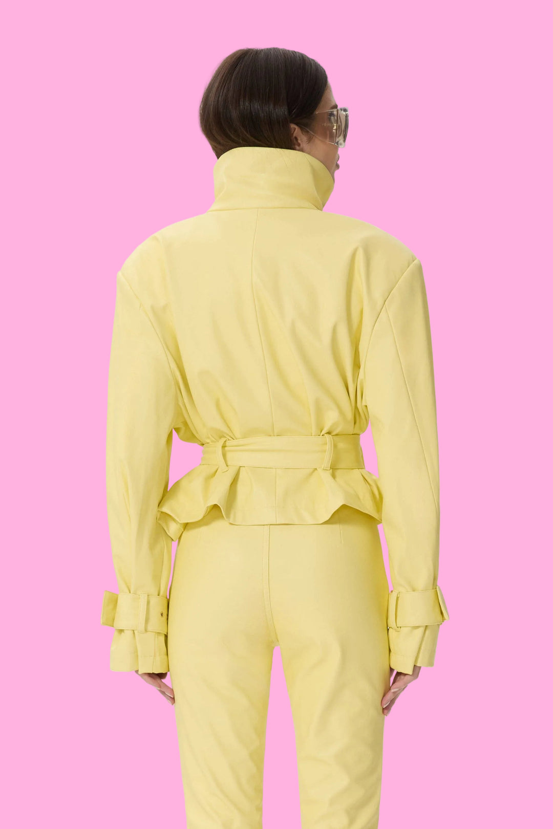 Scarlette Faux Leather Jacket - Lemon Meringue