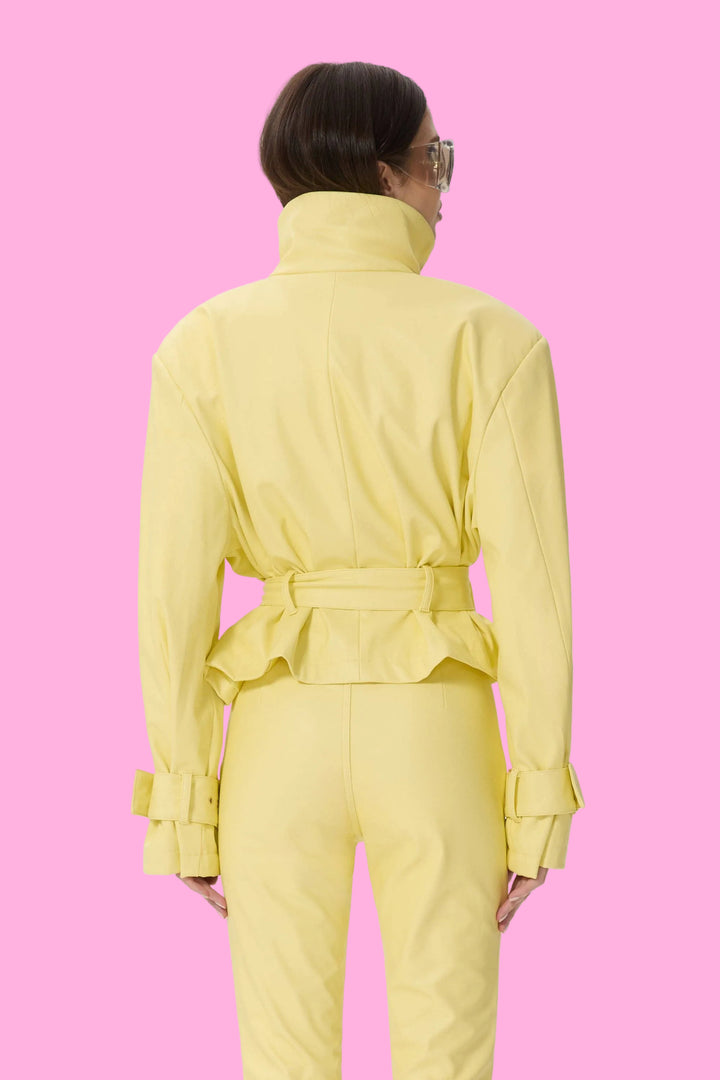 Scarlette Faux Leather Jacket - Lemon Meringue