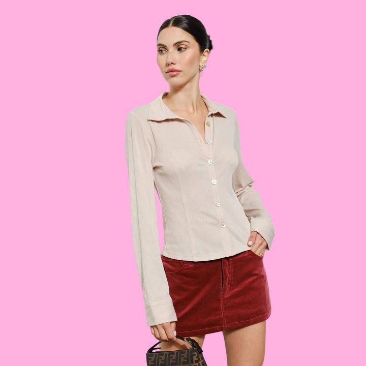 Carina Long Sleeve Button-Down Top