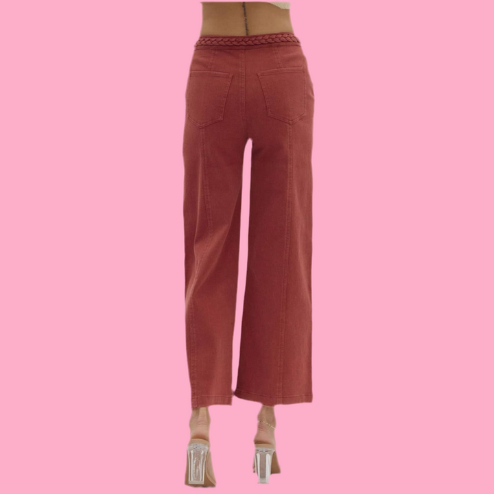 High waisted wide leg pant