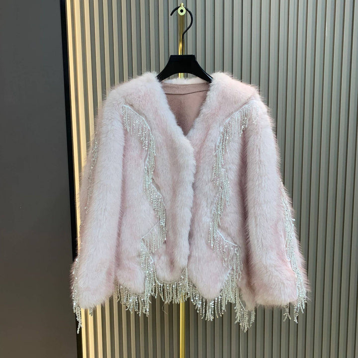 PRE-ORDER Laney Faux Fur Sparkle Coat