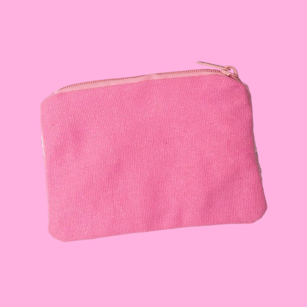 Christmas Pink Candy Cane Beaded Coin Bag