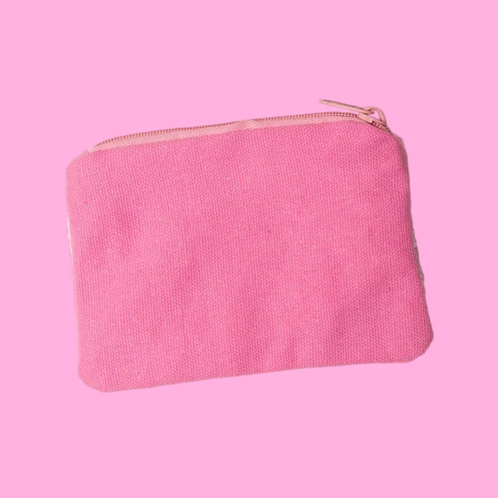 Christmas Pink Candy Cane Beaded Coin Bag