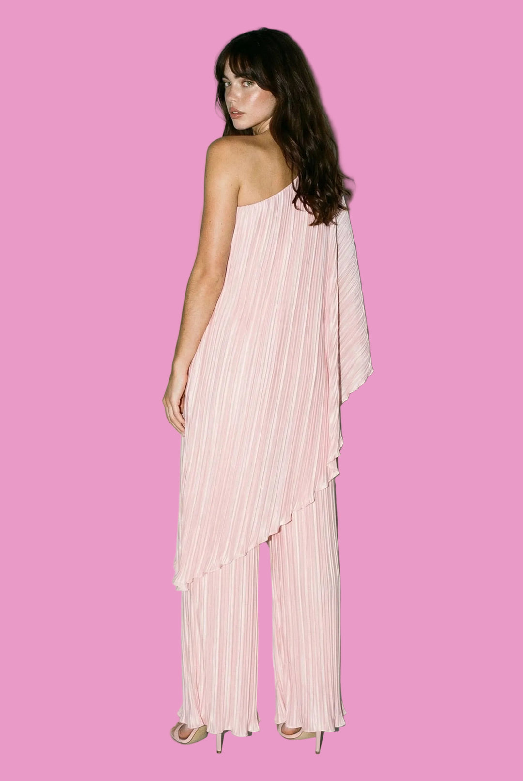 Pleated One Shoulder Set
