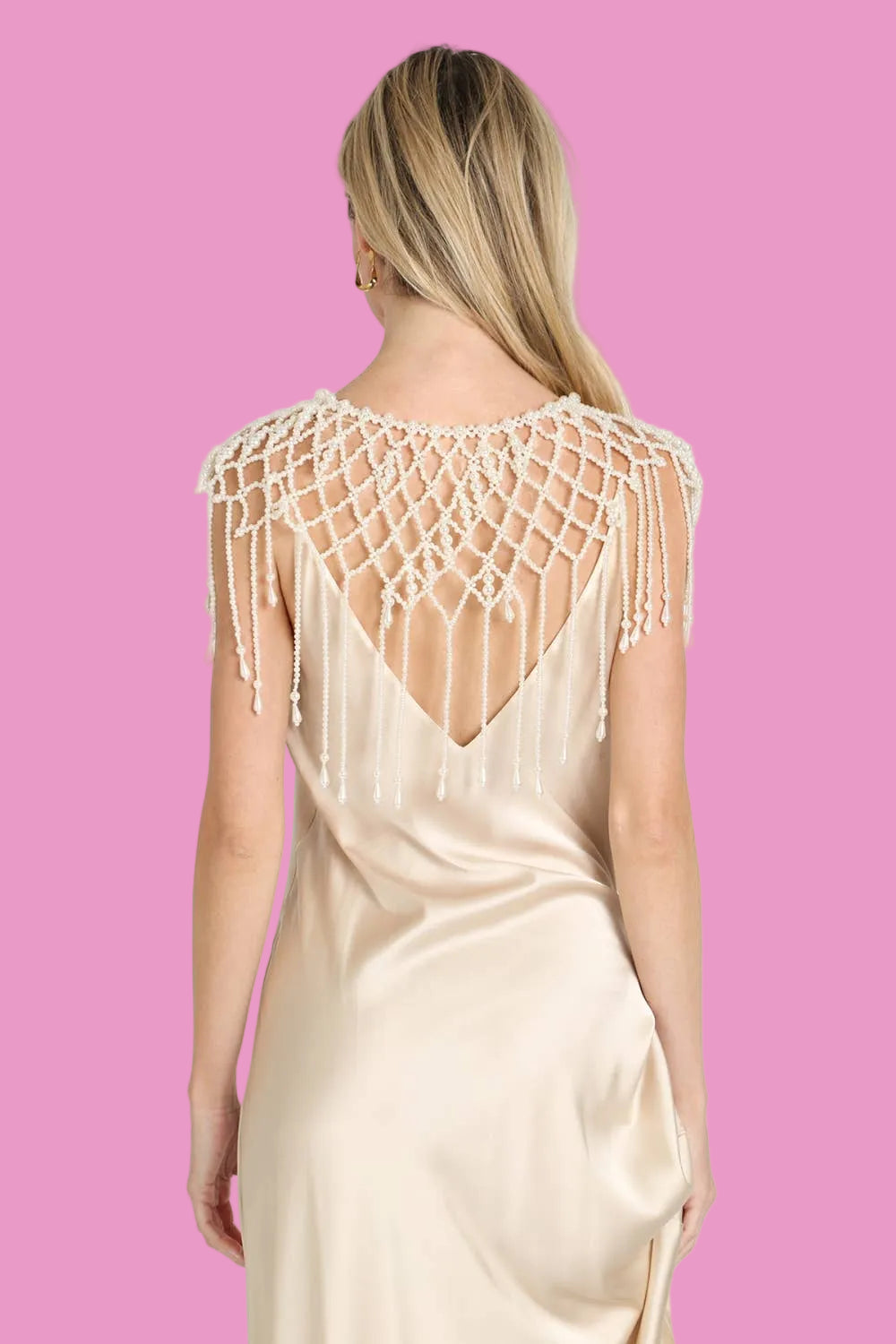 Faux Pearl Lattice Capelet