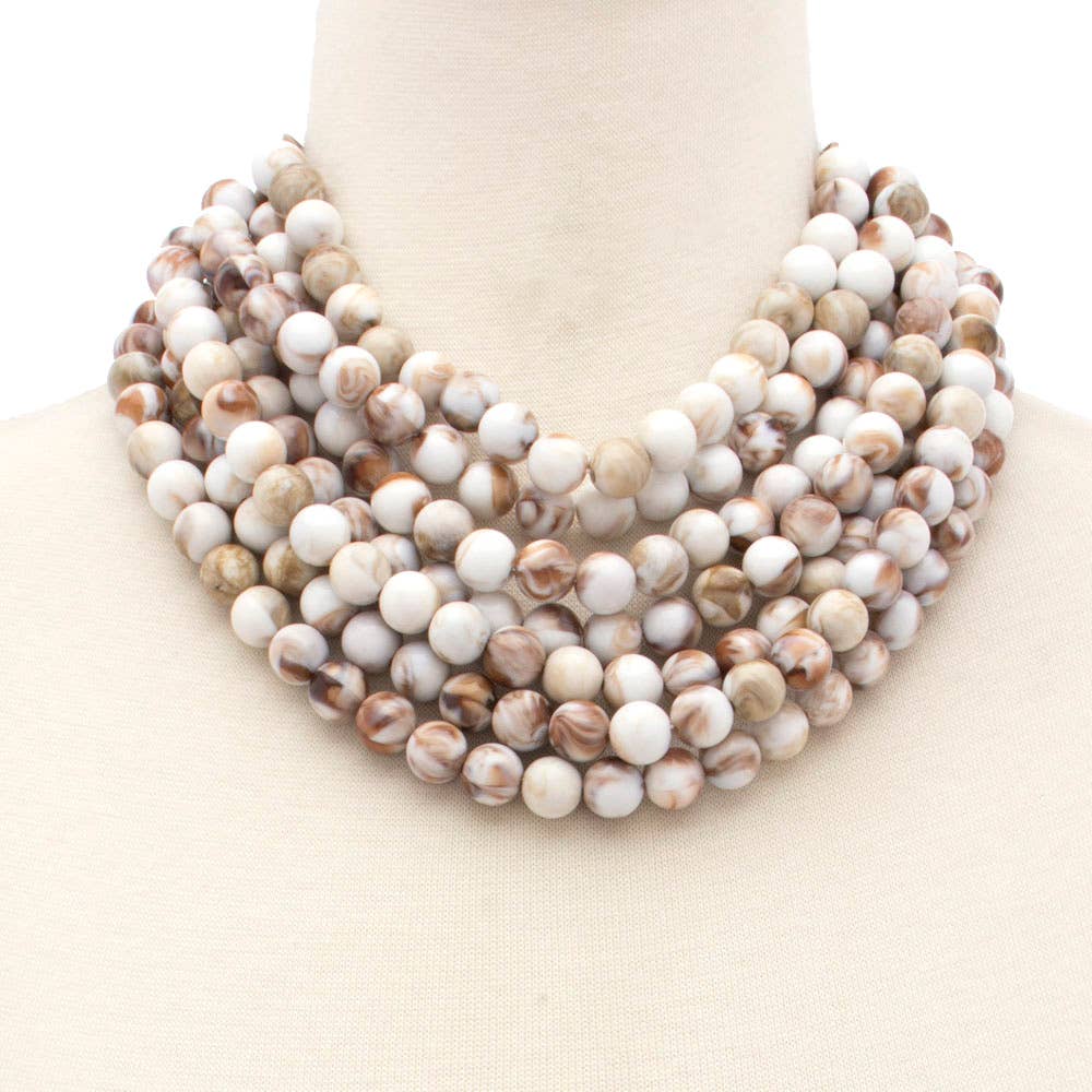 CHUNKY BEADED LAYERED NECKLACE