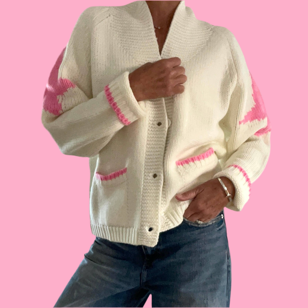 Varsity Chunky Cowboy in ivory/pink