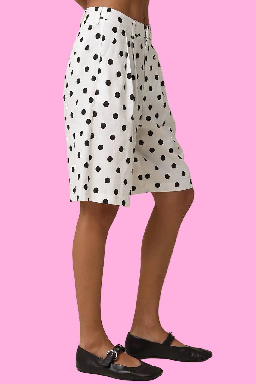 Lucy Polka Dot Pleated Midi Shorts