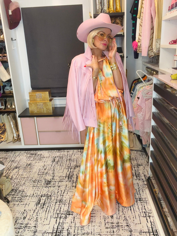 Tie-Dye Sleeveless Maxi Dress