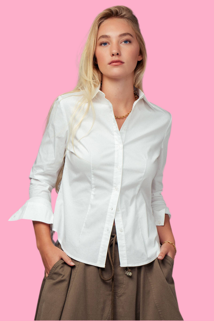 Tailored Button-Down Shirt Top