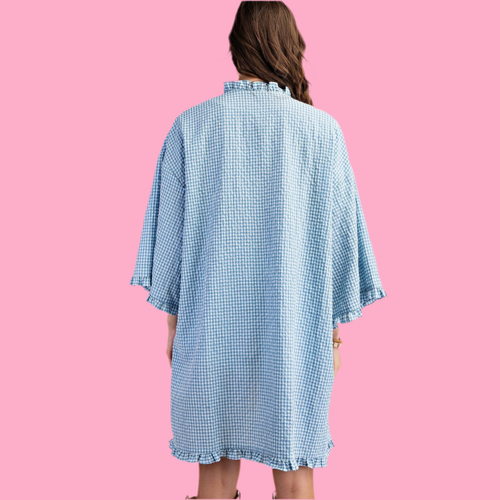Gingham Open front Cardigan