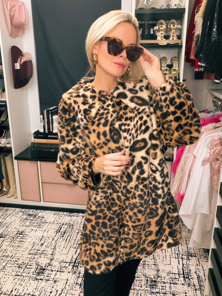 Faux Fur Leopard Coat