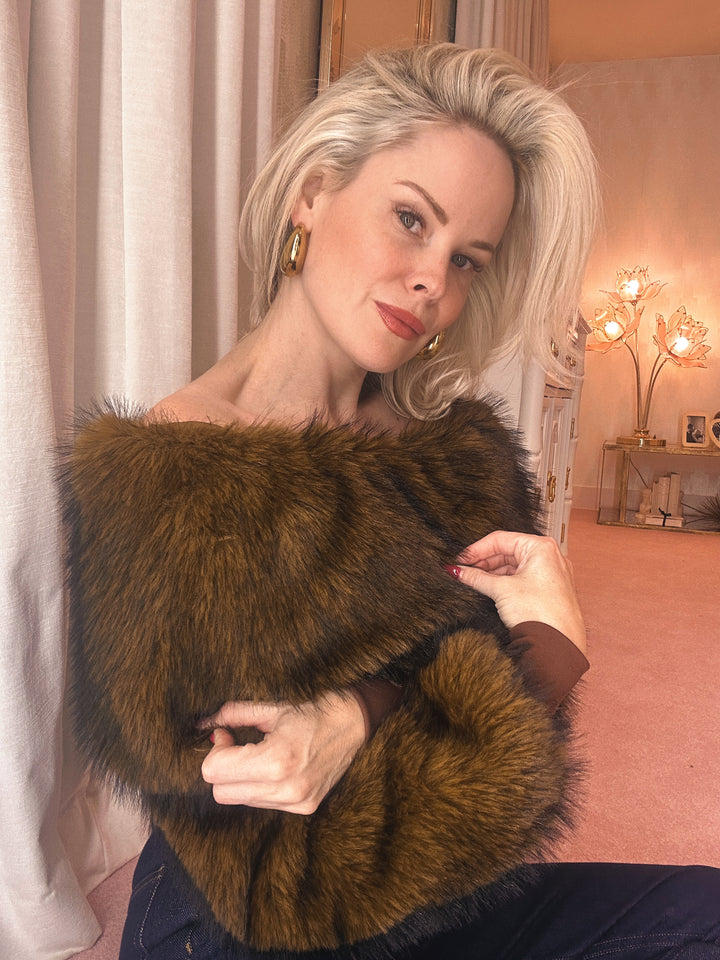 Pre-Order Off-Shoulder Faux Fur Blouse