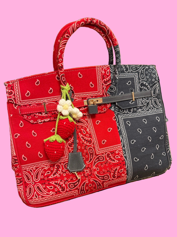 The Designer Signature Tote - Scarlet & Gunmetal