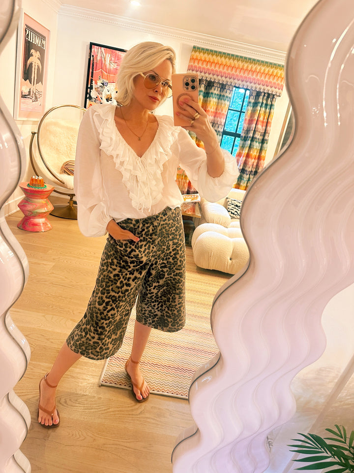 LEOPARD PRINT BERMUDA SHORTS