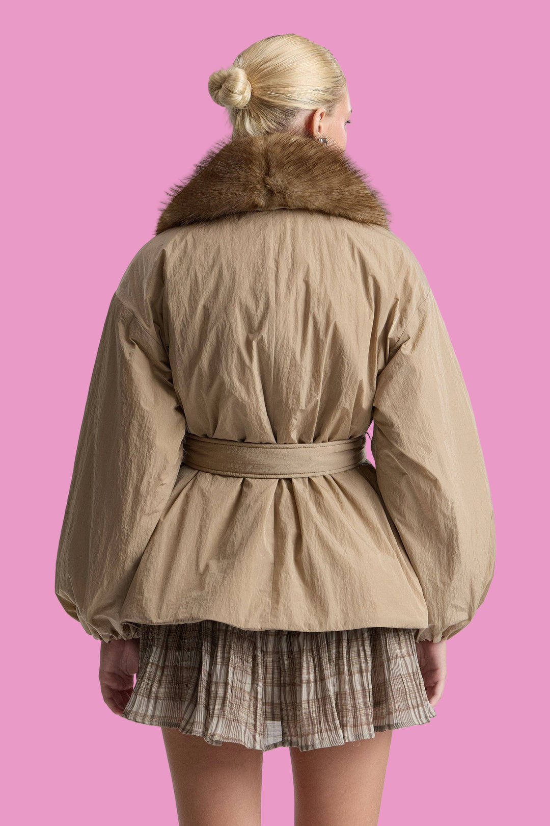 Faux Fur-Trimmed Nylon Parka