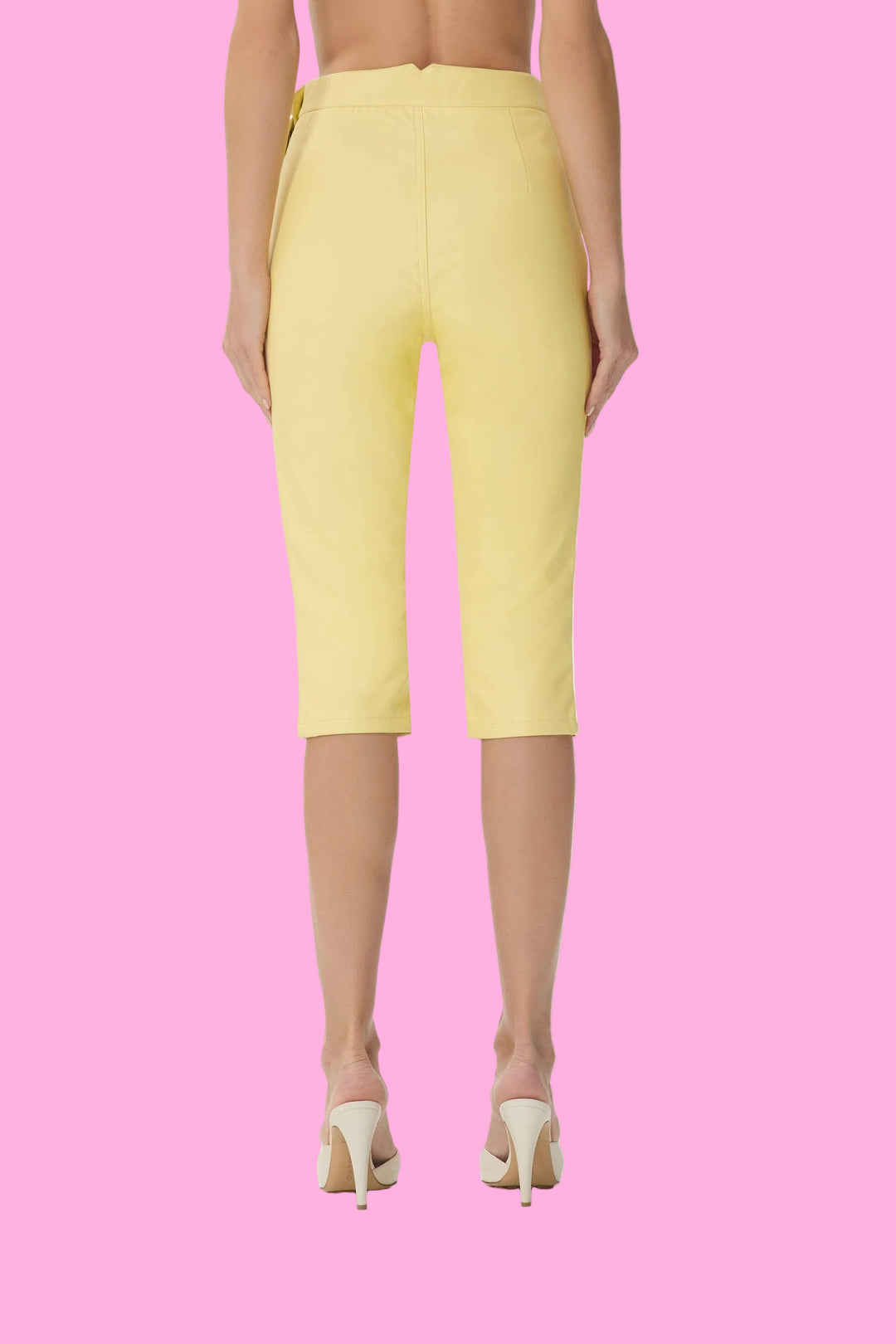 Calla Faux Leather Capri - Lemon Meringue
