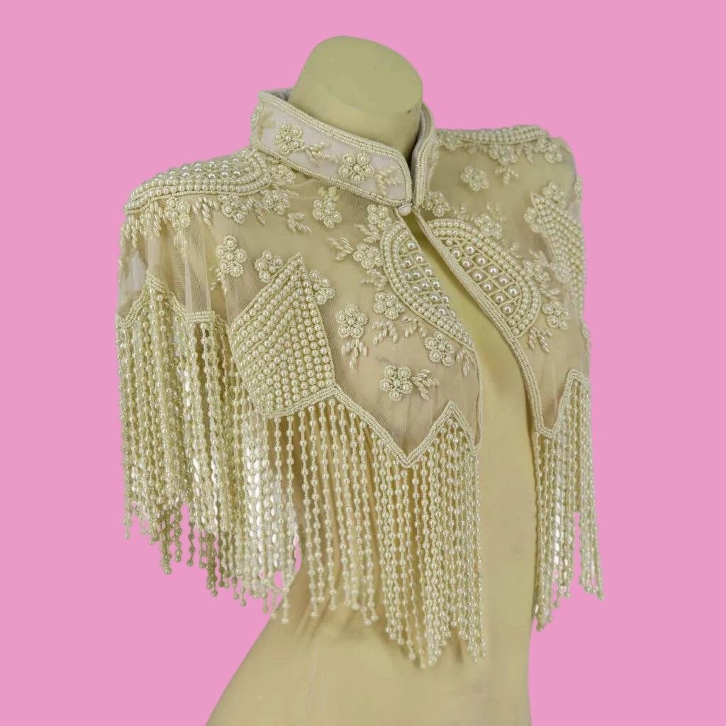 Pre-Order Beaded Pearl Cape