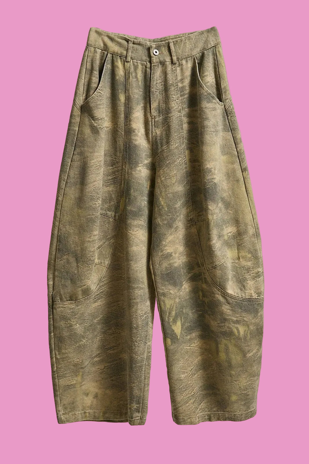 Camo Print Barrel Leg Carpenter Jeans