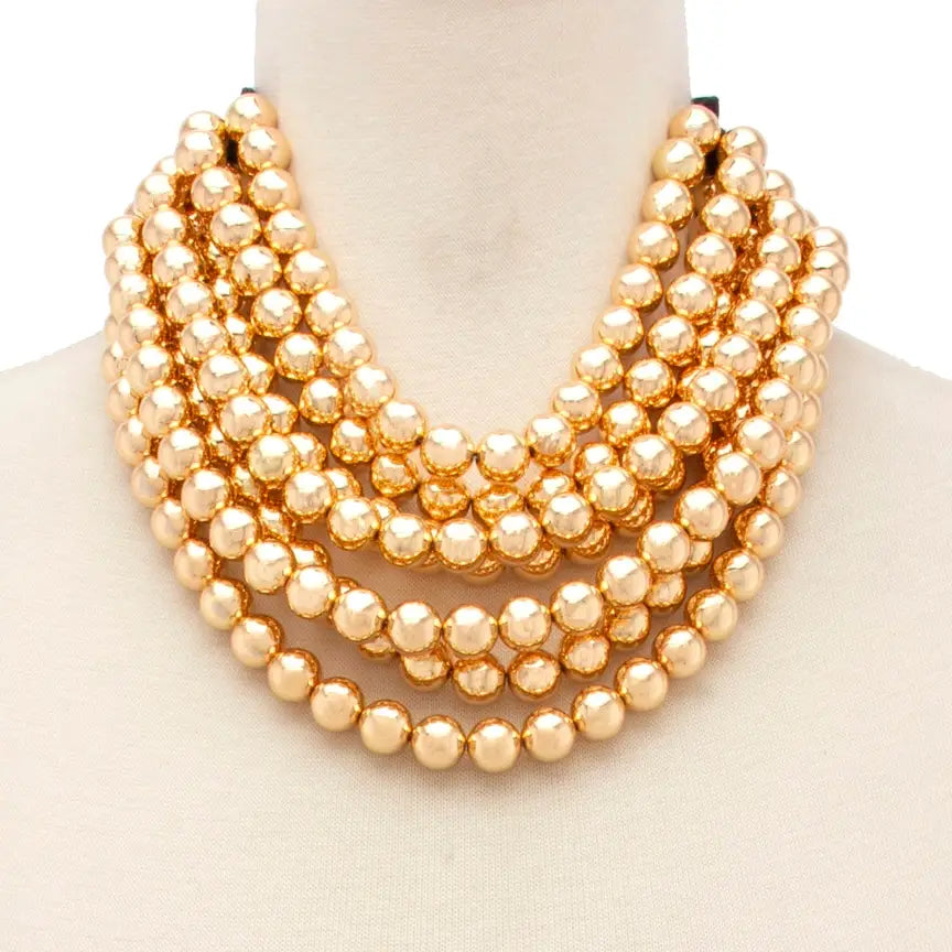 CHUNKY BEADED LAYERED NECKLACE